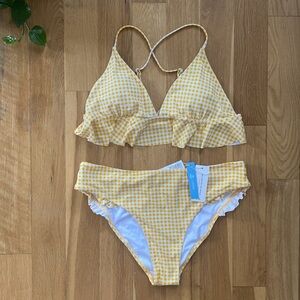 Cupshe Plaid Swimsuit Bikini Size XXL